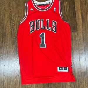 Adidas Bulls Red Jersey with Number Derrick rose # 1